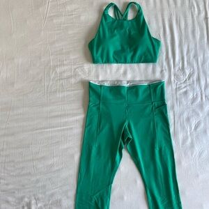 Athleta Green Leggings and Top Set